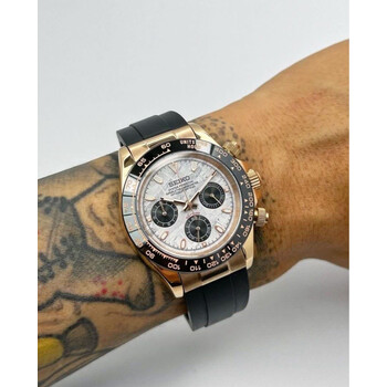 Custom Seiko Mod • Rose gold "meteorite" Daytona • 39.5mm